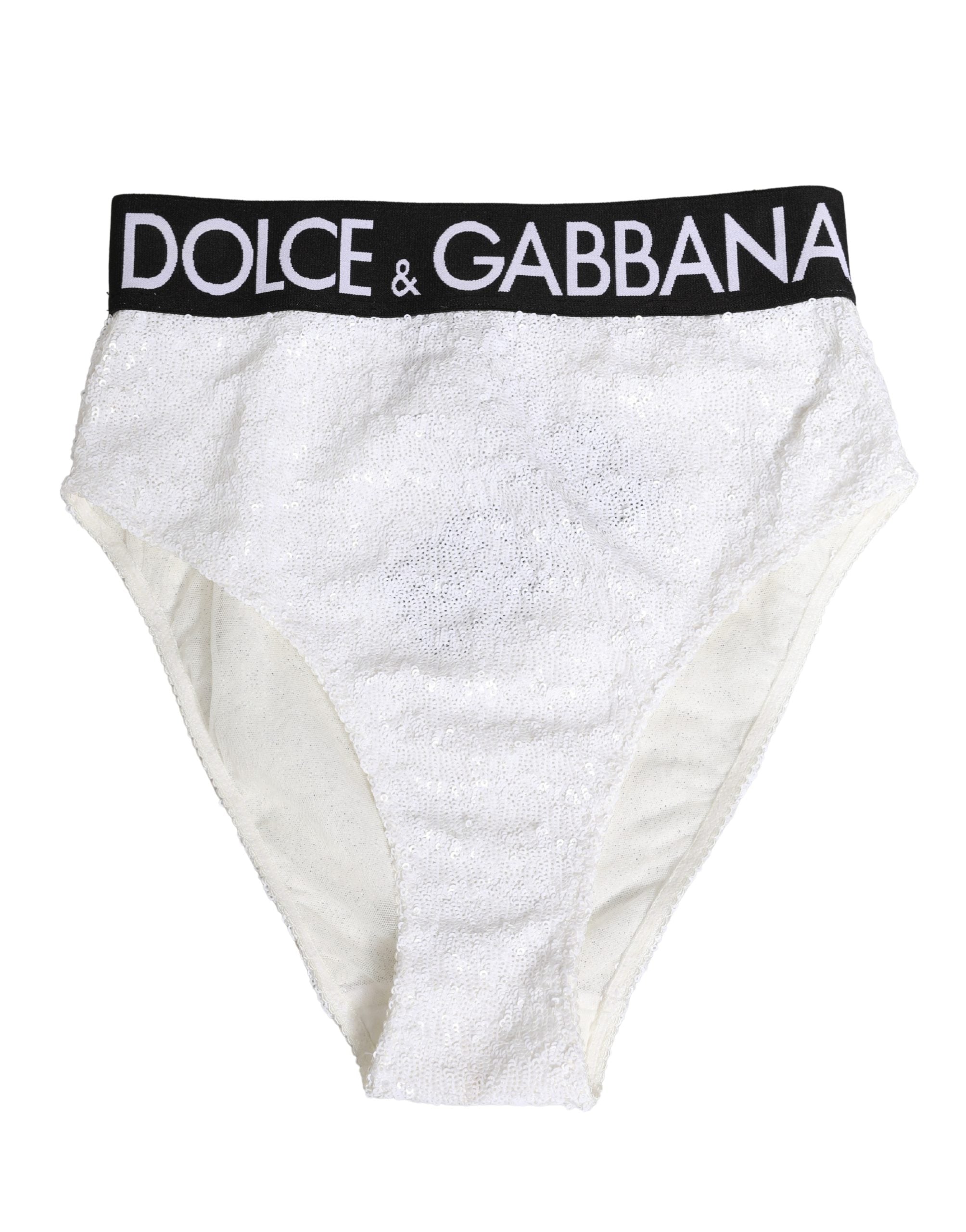 Sequin-Embellished Brief — White