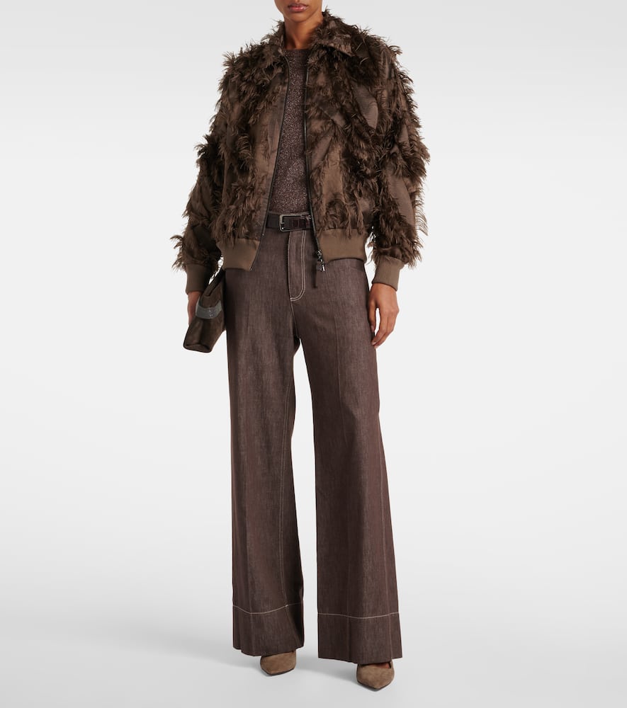 Feather-trimmed jacket
