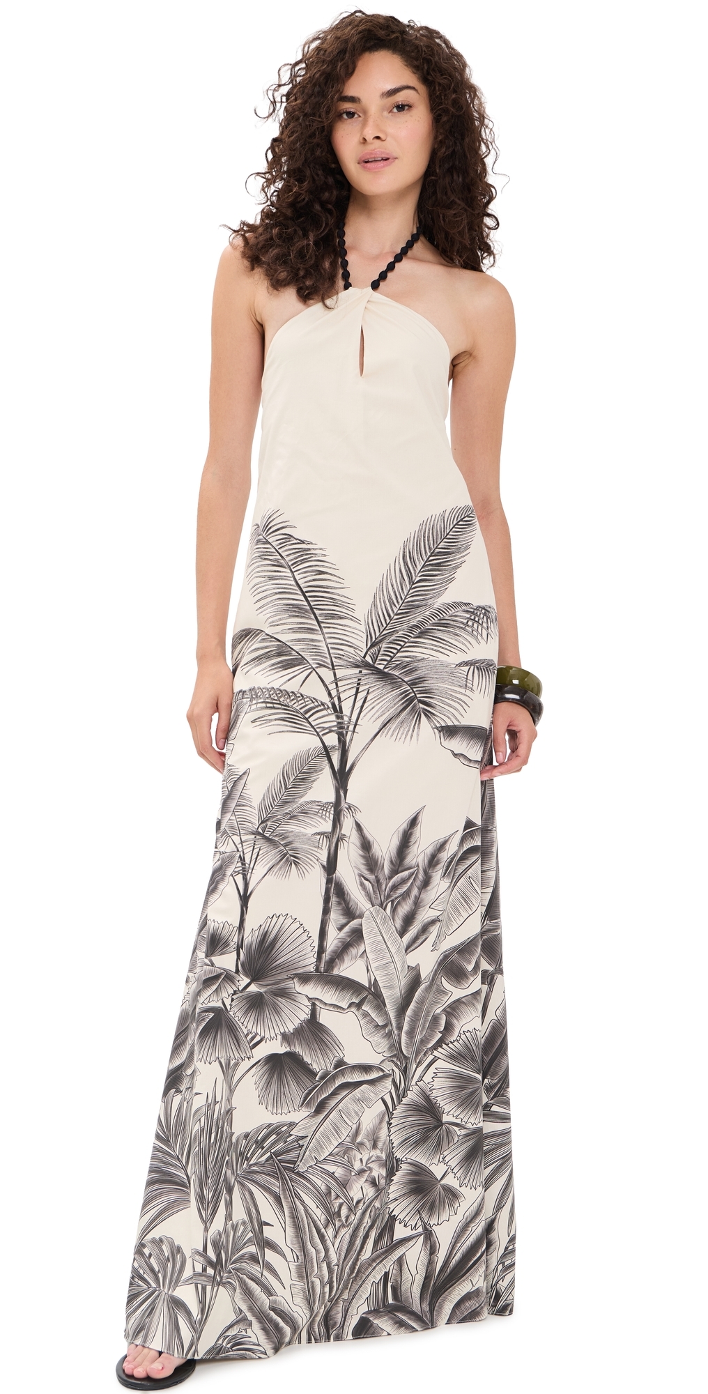 Kalahari Embellished Maxi Dress Maxi Ecru/Black Jungle