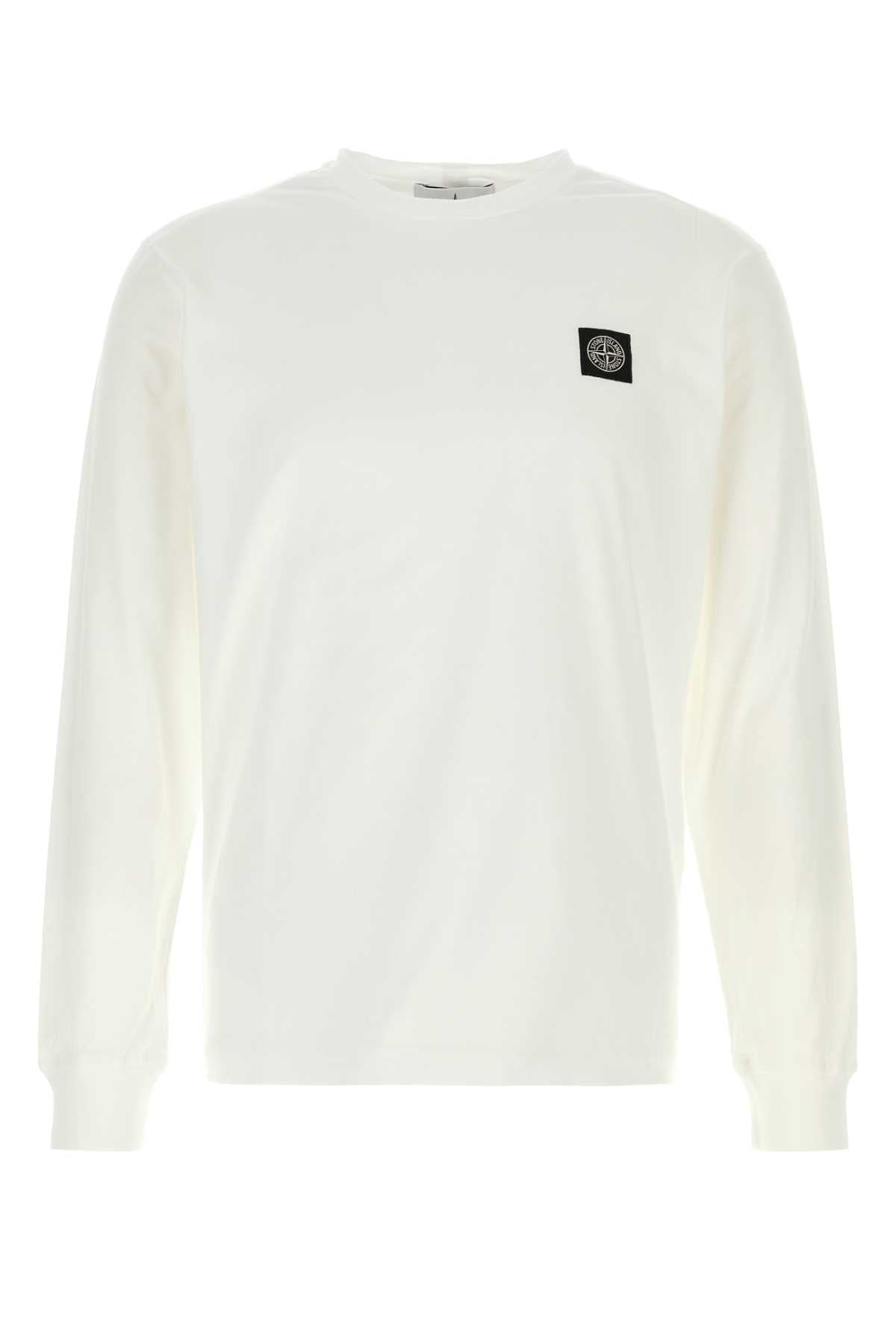 Logo-Patch Cotton T-Shirt — White