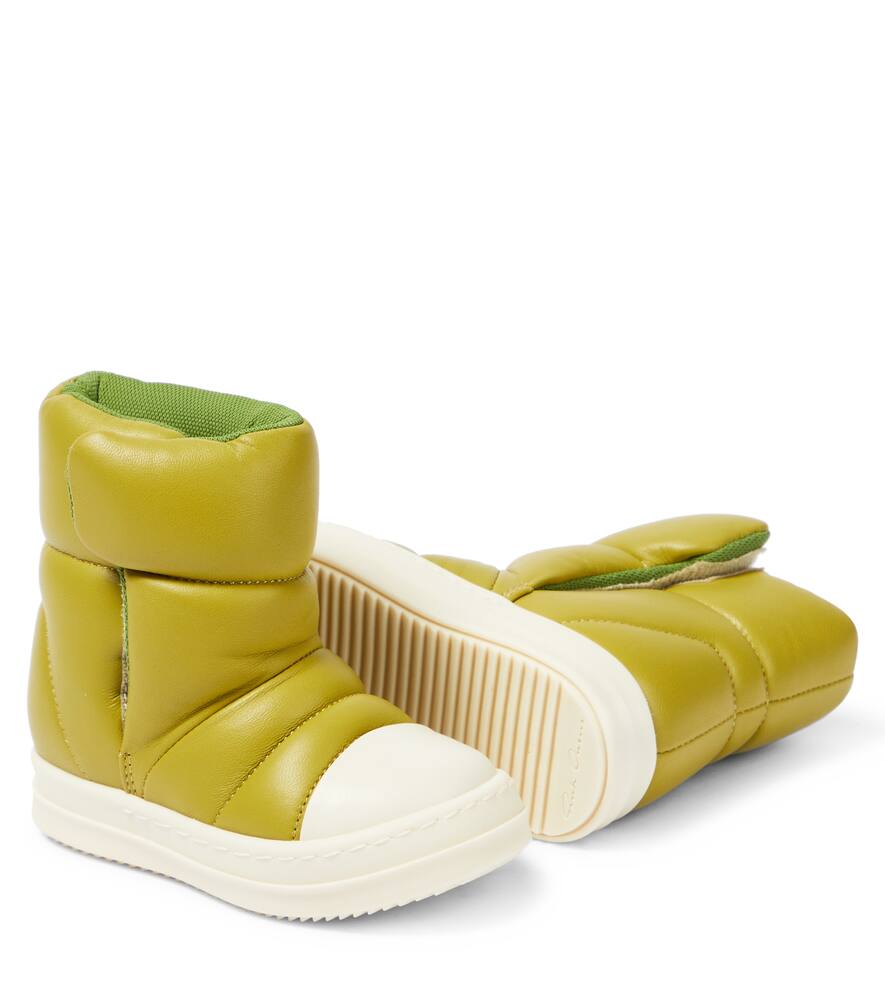 Puffer leather boots
