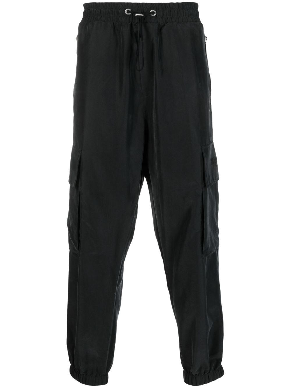 Embossed-logo modal-blend cargo pants - Black