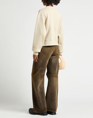 Woman Sweatshirt Beige Size M Cotton