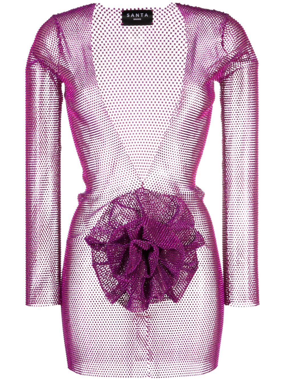 Faux flower-detail rhinestone-embellished minidress - Pink