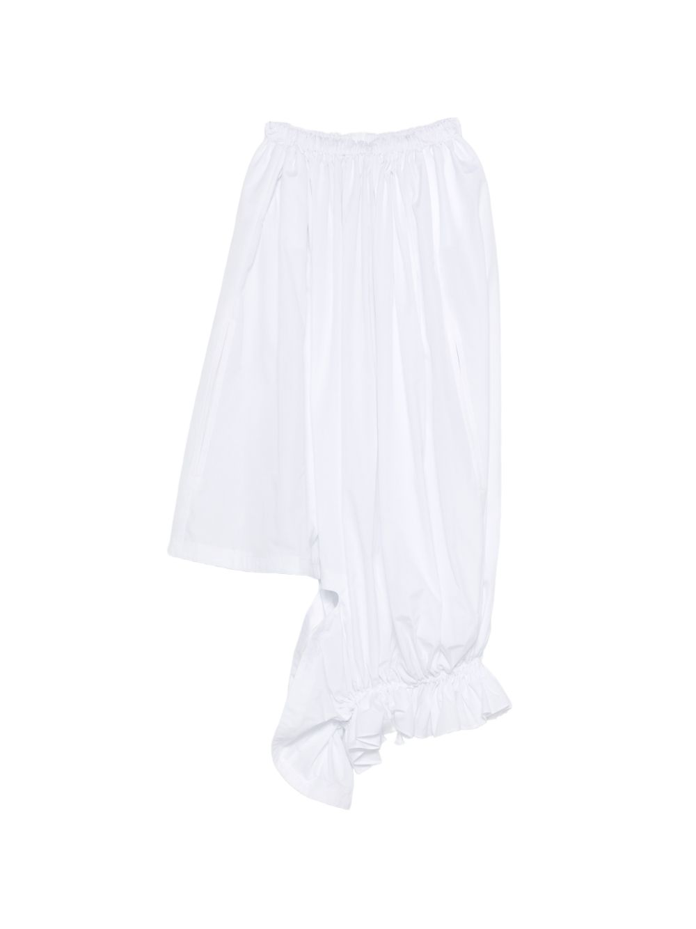 Ruffled Cotton Blouse — White