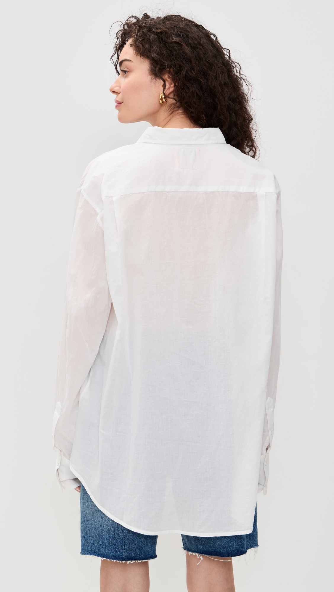 Business Casual Button Down Shirt White w/ Palm Deep Periwinkle One Size