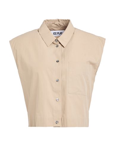 Woman Shirt Khaki Size 2 Cotton