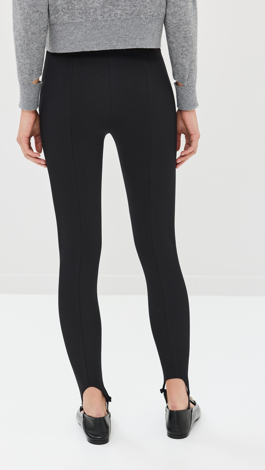 Compact Ultra Stretch Knit Stirrup Leggings Black