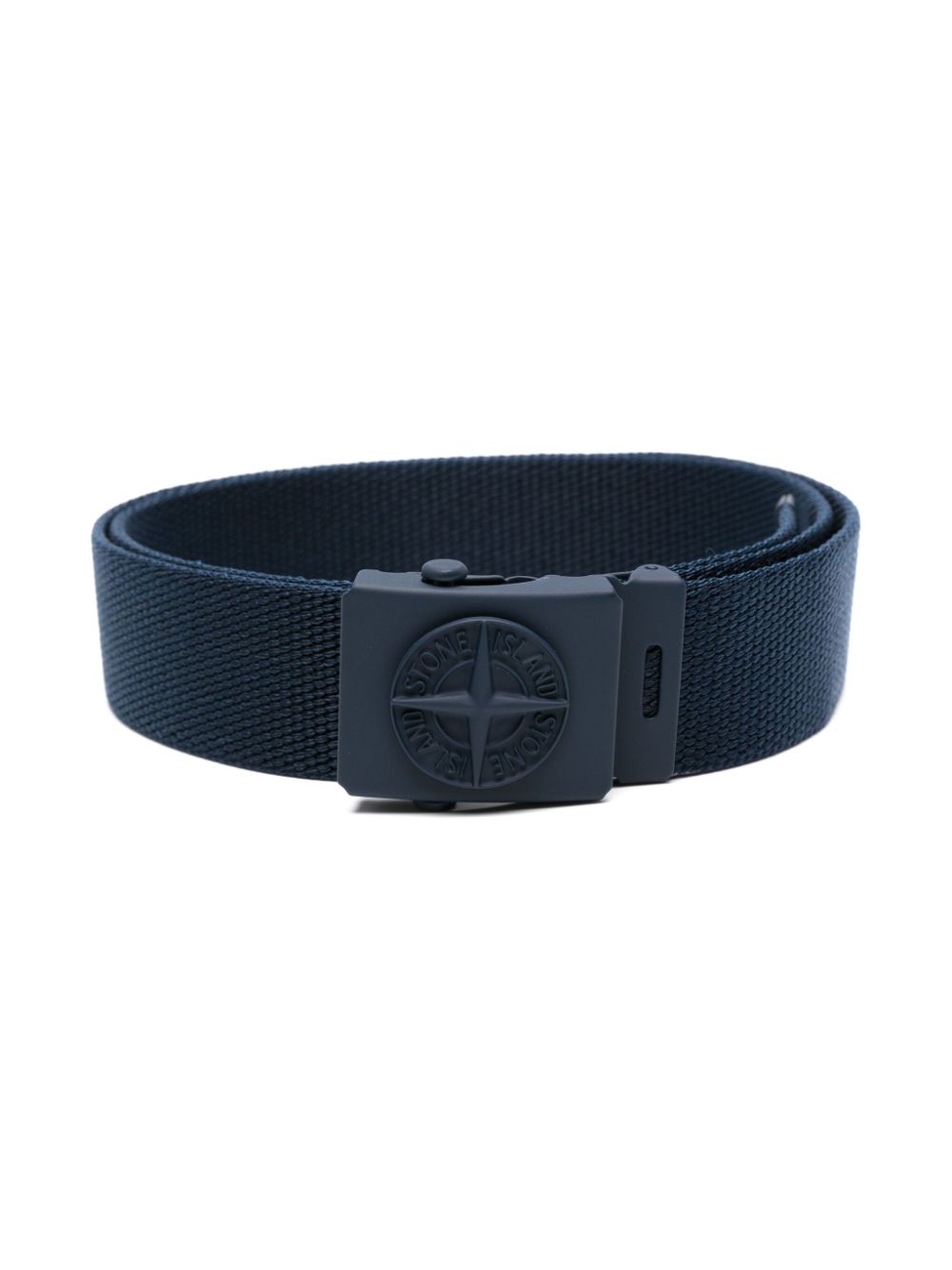 Compass-buckle interwoven belt - Blue