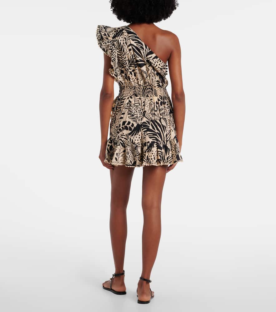 Corinne ruffled printed cotton minidress
