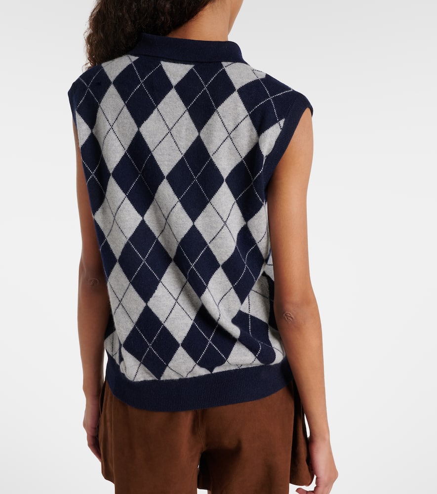 Riana argyle cashmere sweater vest