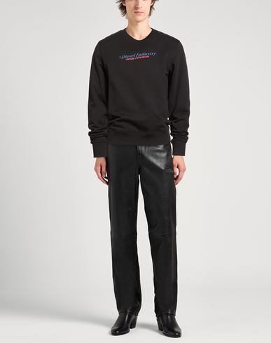 Man Sweatshirt Black Size XL Cotton, Elastane