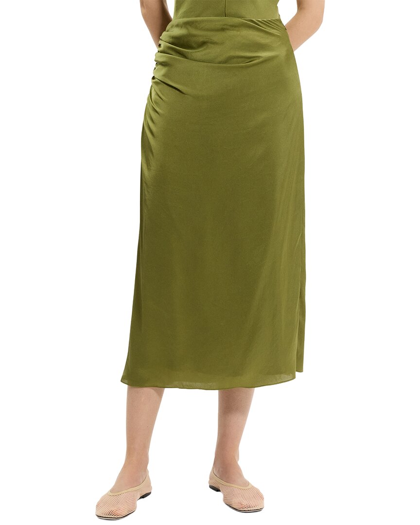 Crushed Satin Ruched Skirt