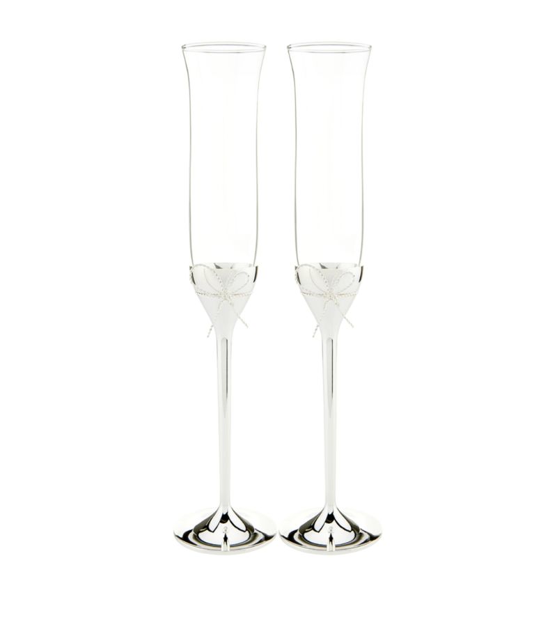 Set Of 2 Love Knots Toasting Flutes