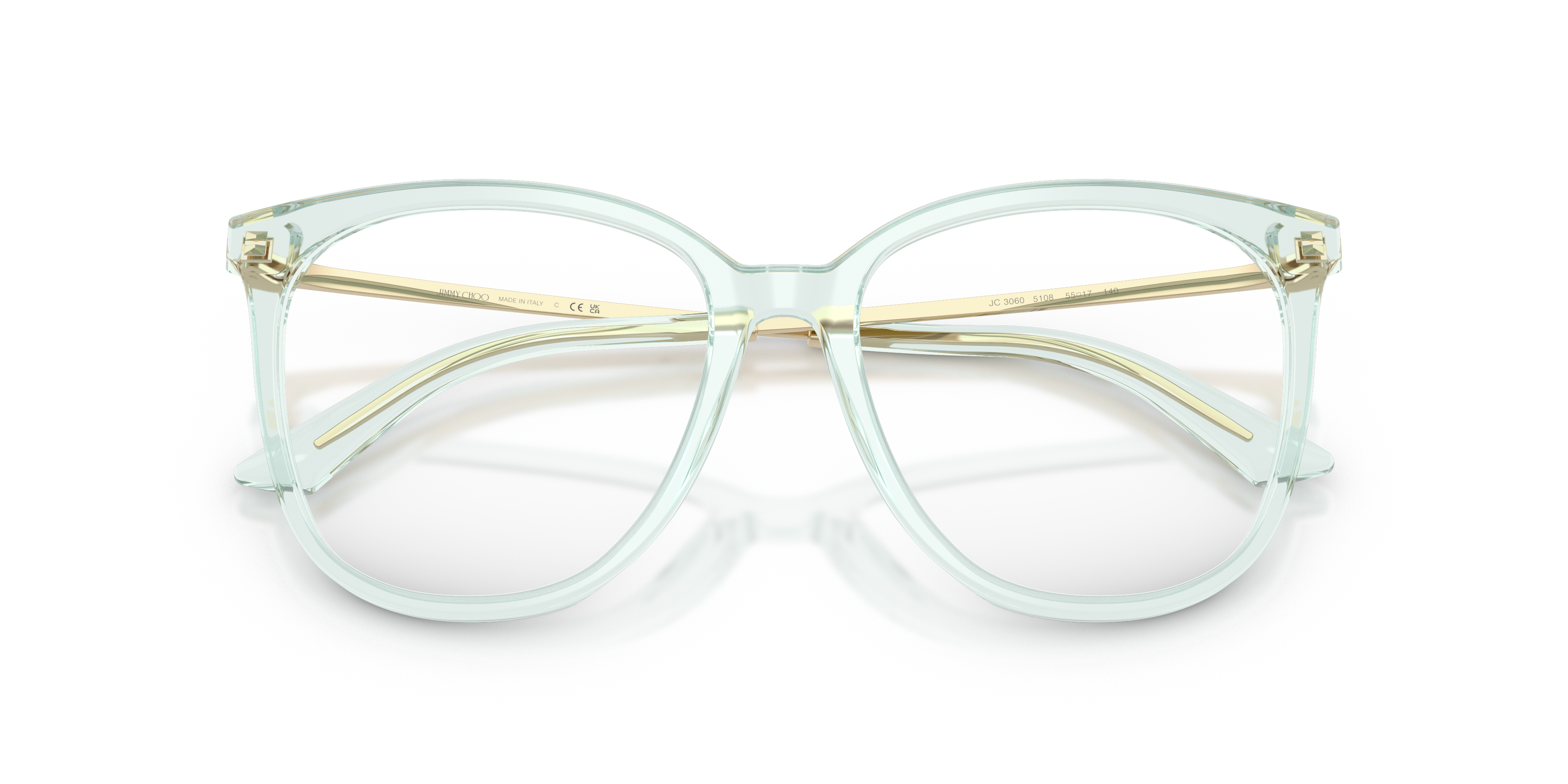 Jimmy Choo Donna Jimmy Choo JC3060 5108 Montature da vista Acetato Verde Trasparente Pantos Normale