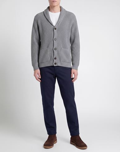 Man Cardigan Light grey Size XL Merino Wool, Polyamide