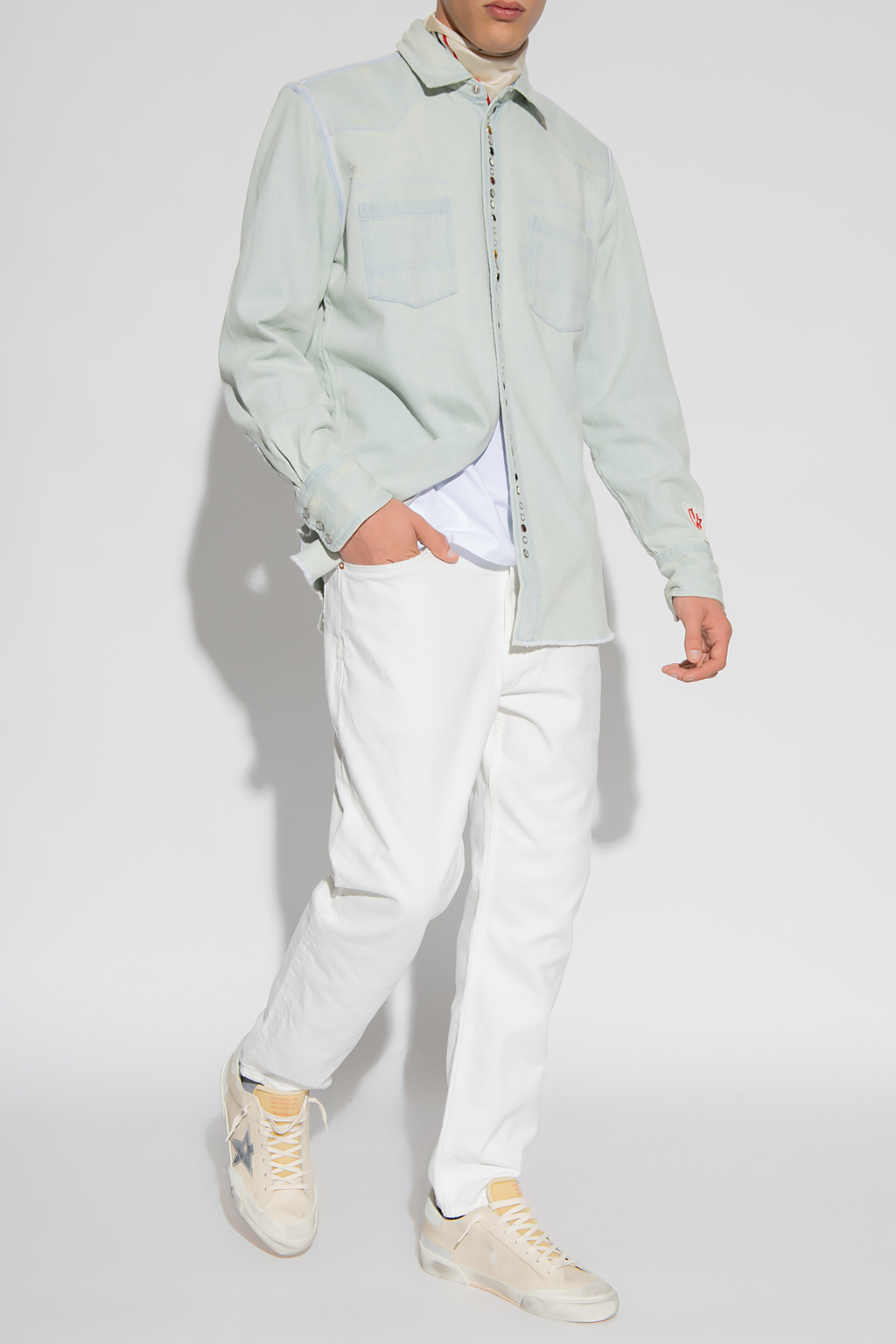Silk Shirt, Men's, Light Blue