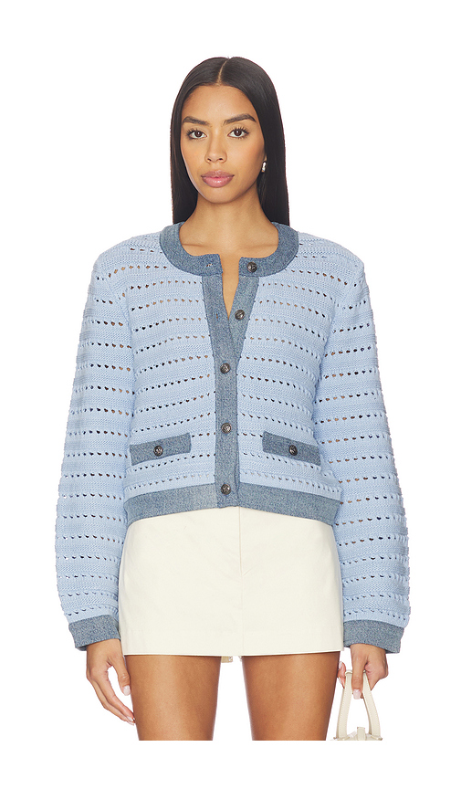 Steve Madden Cassette Cardigan in Baby Blue & Denim. M also in L, S