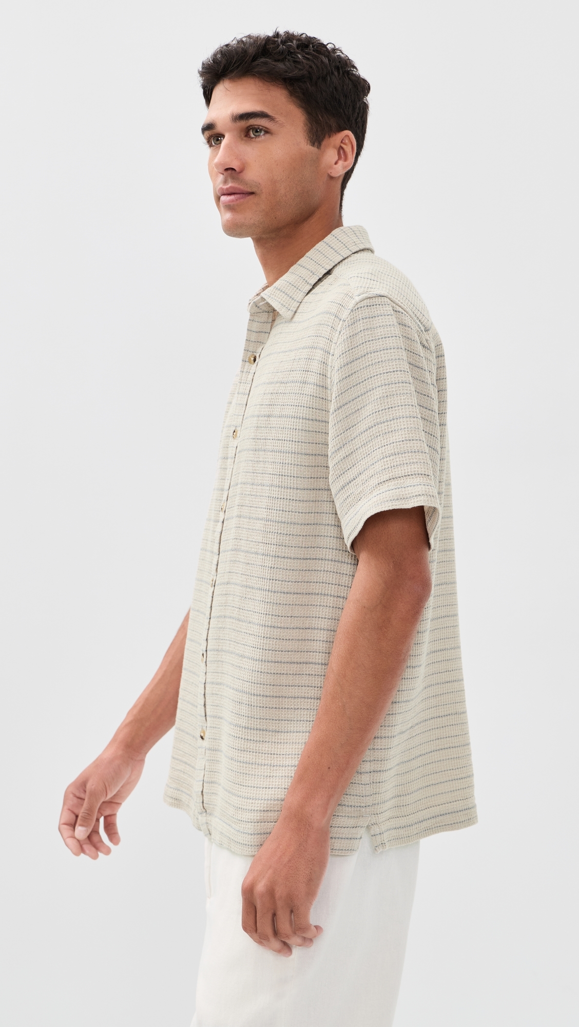 Oasis Textured Shirt Beachwood Stripe