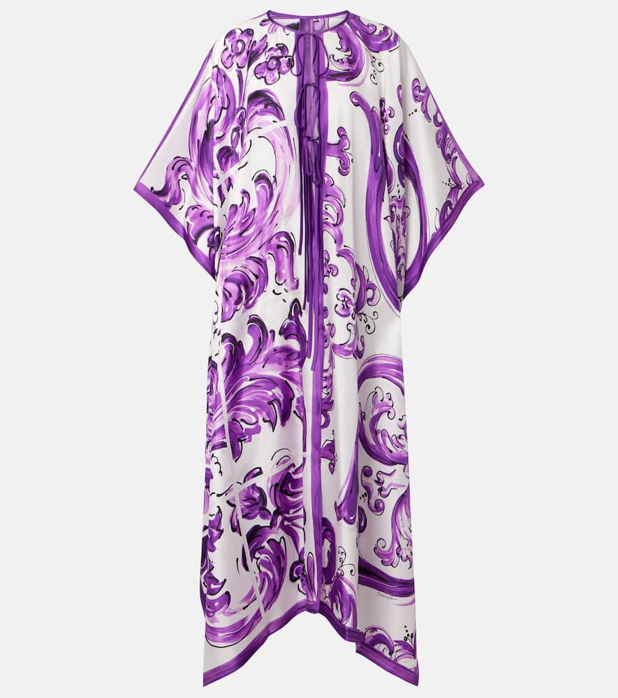 Majolica silk twill beach dress
