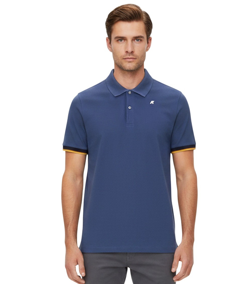 Blue Shirt Collar Polo