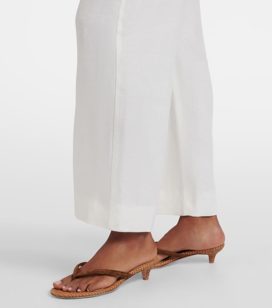 Amedea linen wide-leg pants
