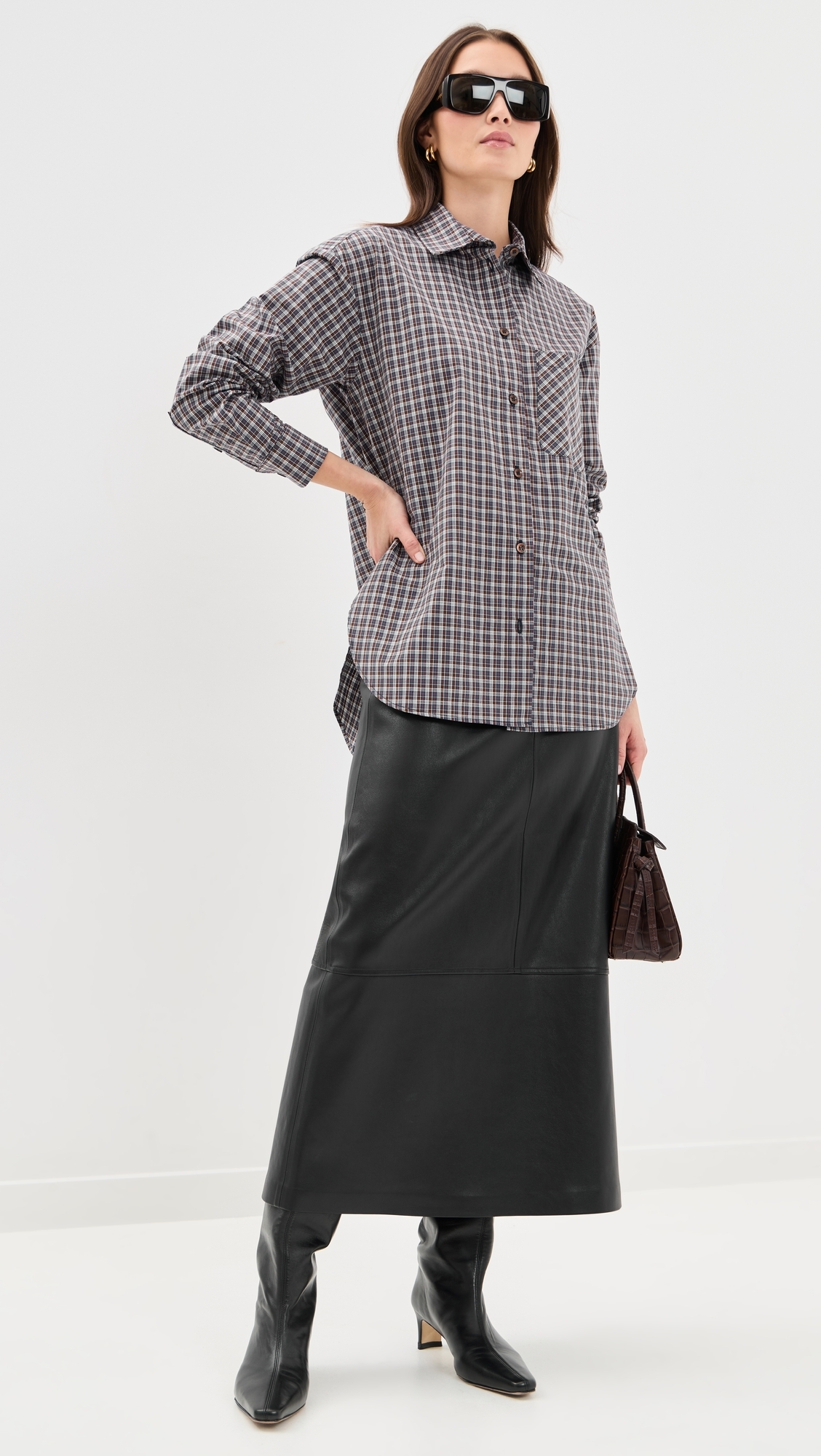 Betty Faux Leather Maxi Skirt Black
