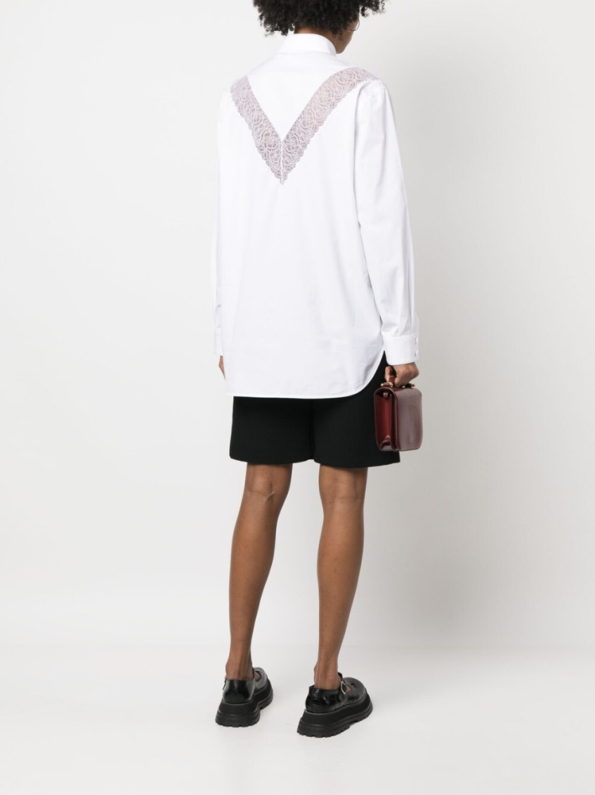 Shirt With Lace Inserts