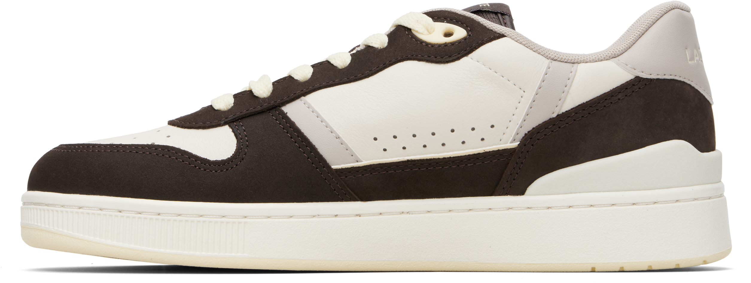 Brown & Gray T-Clip Set Leather Sneakers