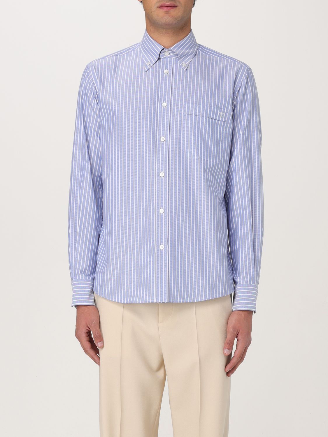 Shirt Men color Gnawed Blue