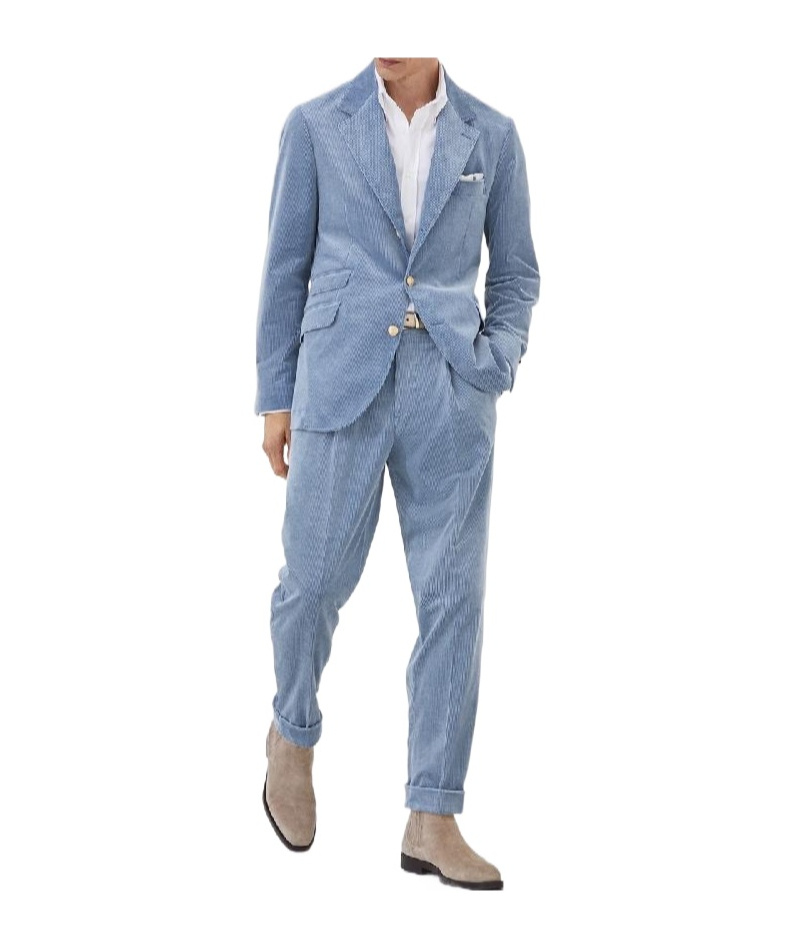 Long-sleeved suit, trousers, and jacket