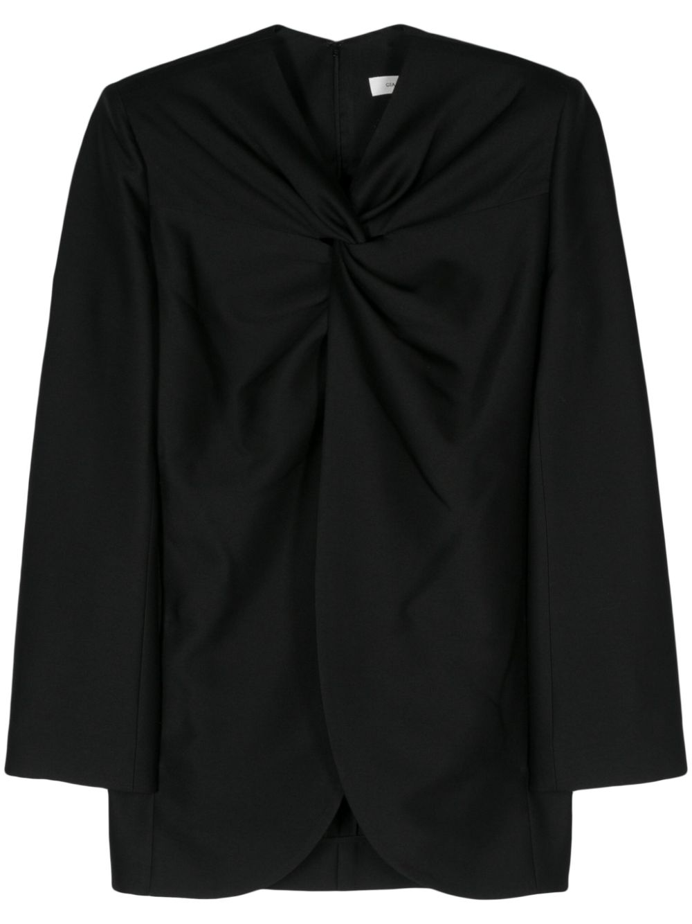 Knot-detail twill blouse - Black