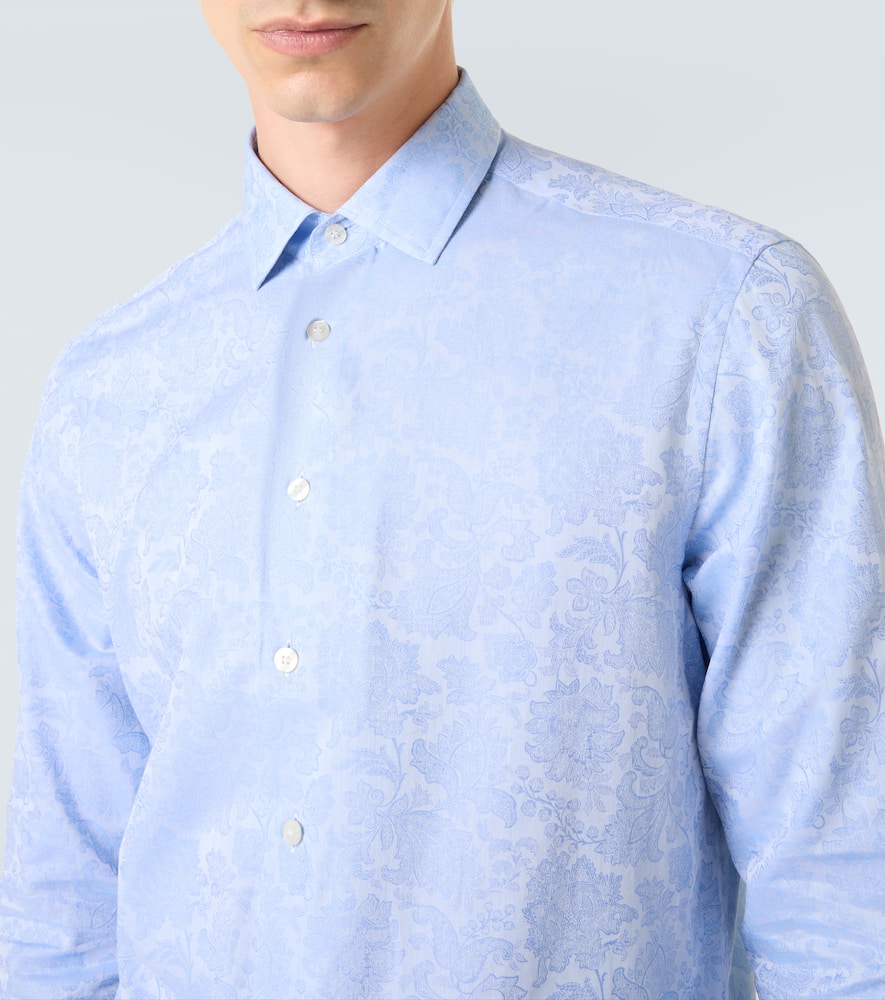 Floral cotton jacquard shirt