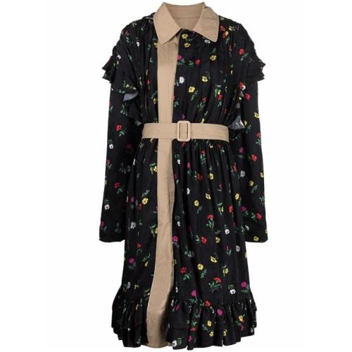 Reversible trench coat in viscose and cotton blend