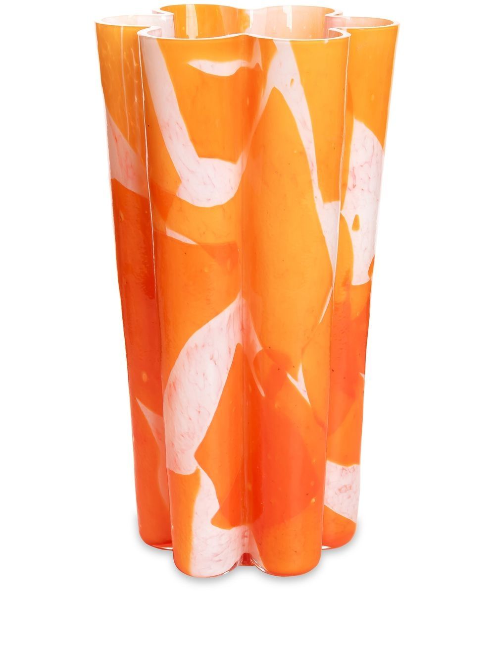 Murano glass bucket vase - Orange