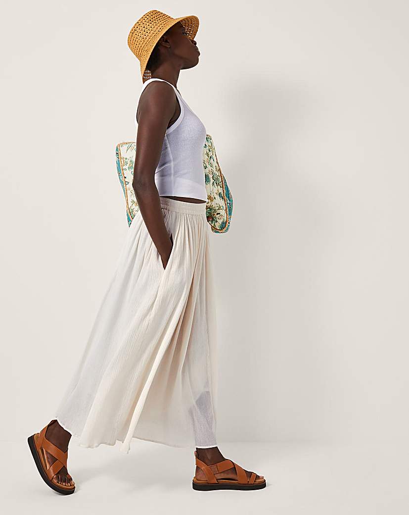 Monsoon Bethany Crinkle Midi Skirt