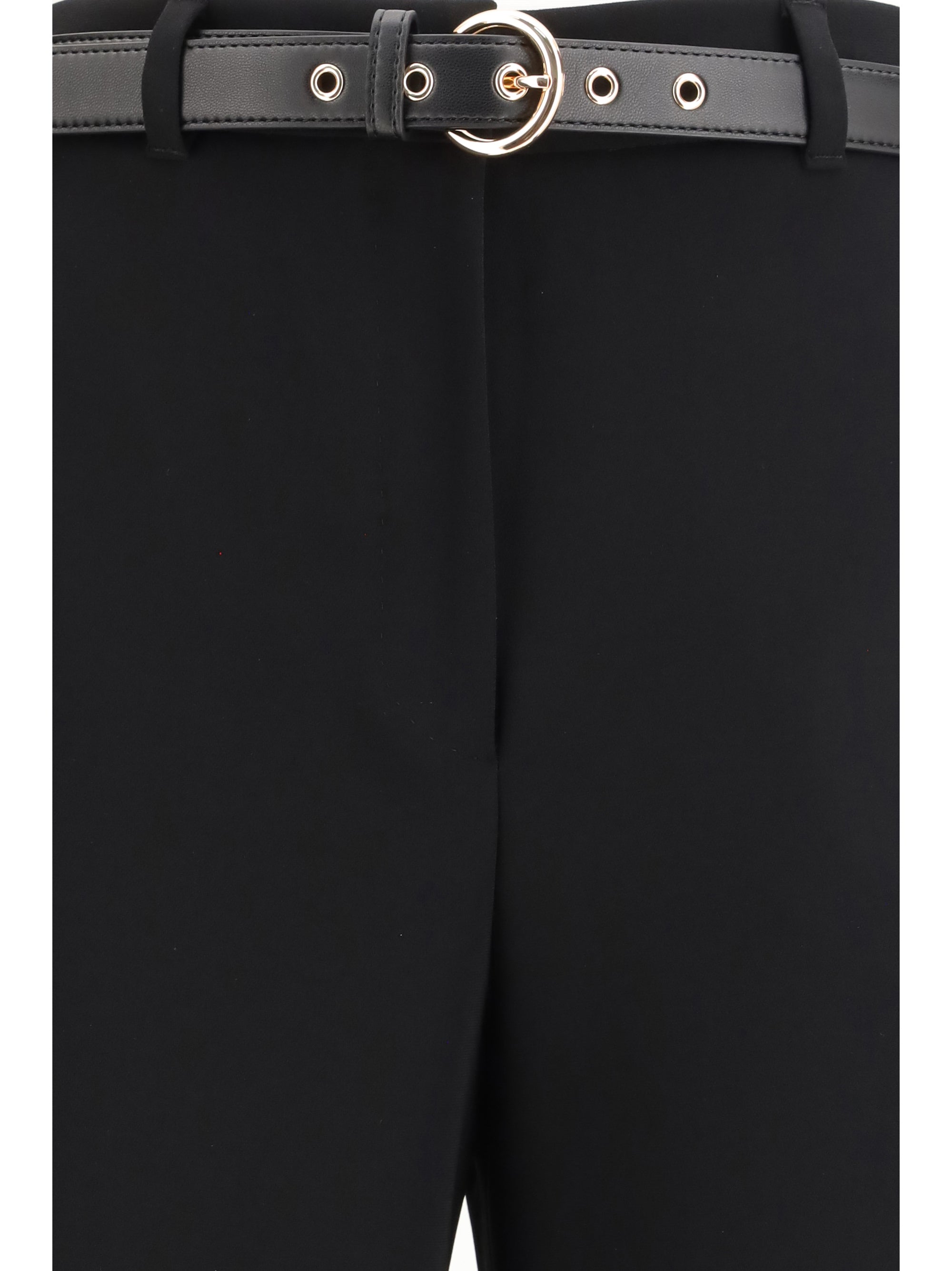 Wide-Leg Tailored Trousers — Black