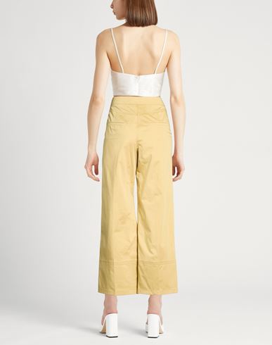 Woman Pants Mustard Size 2 Cotton, Elastane