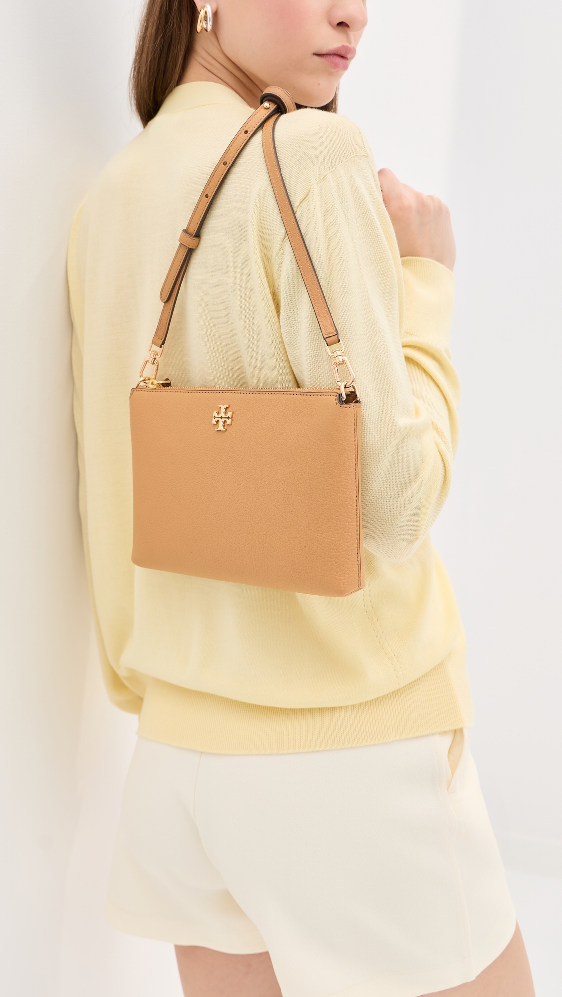 Mercer Pebbled Zip Crossbody Bag Tiramisu One Size