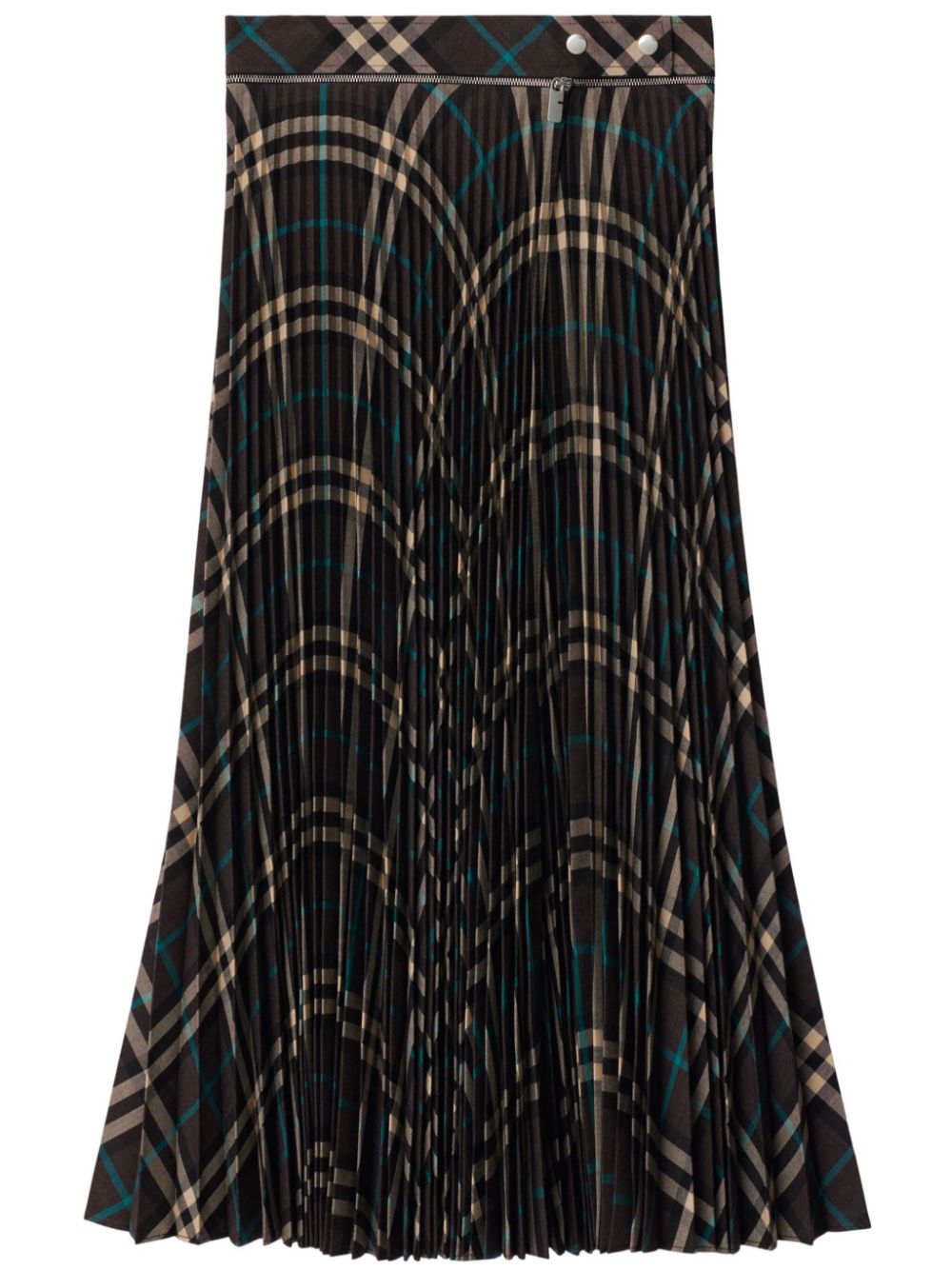 Checked wool skirt - Brown