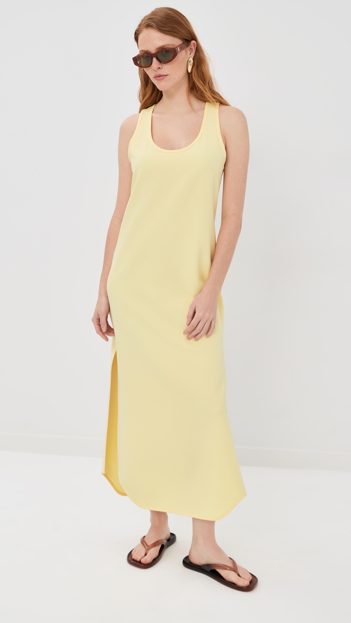 WARDROBE. NYC Matte Tank Dress Lemon