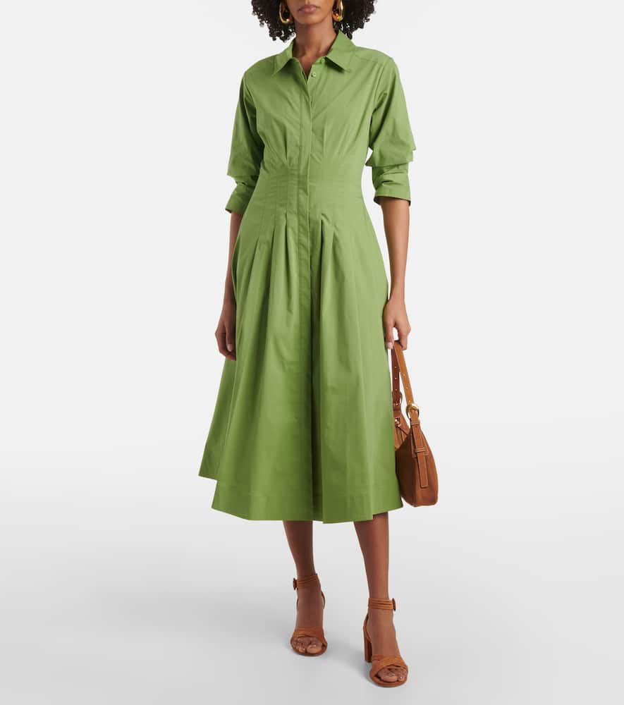 Jazz cotton-blend poplin midi dress