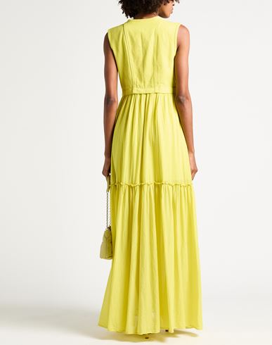 Woman Maxi dress Yellow Size 6 Cotton