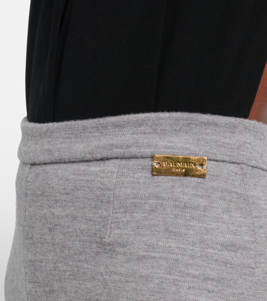 Wool and cotton-blend leggings