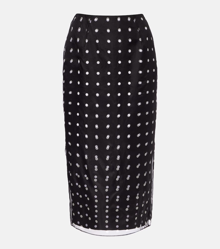 Bethan polka-dot silk taffeta pencil skirt