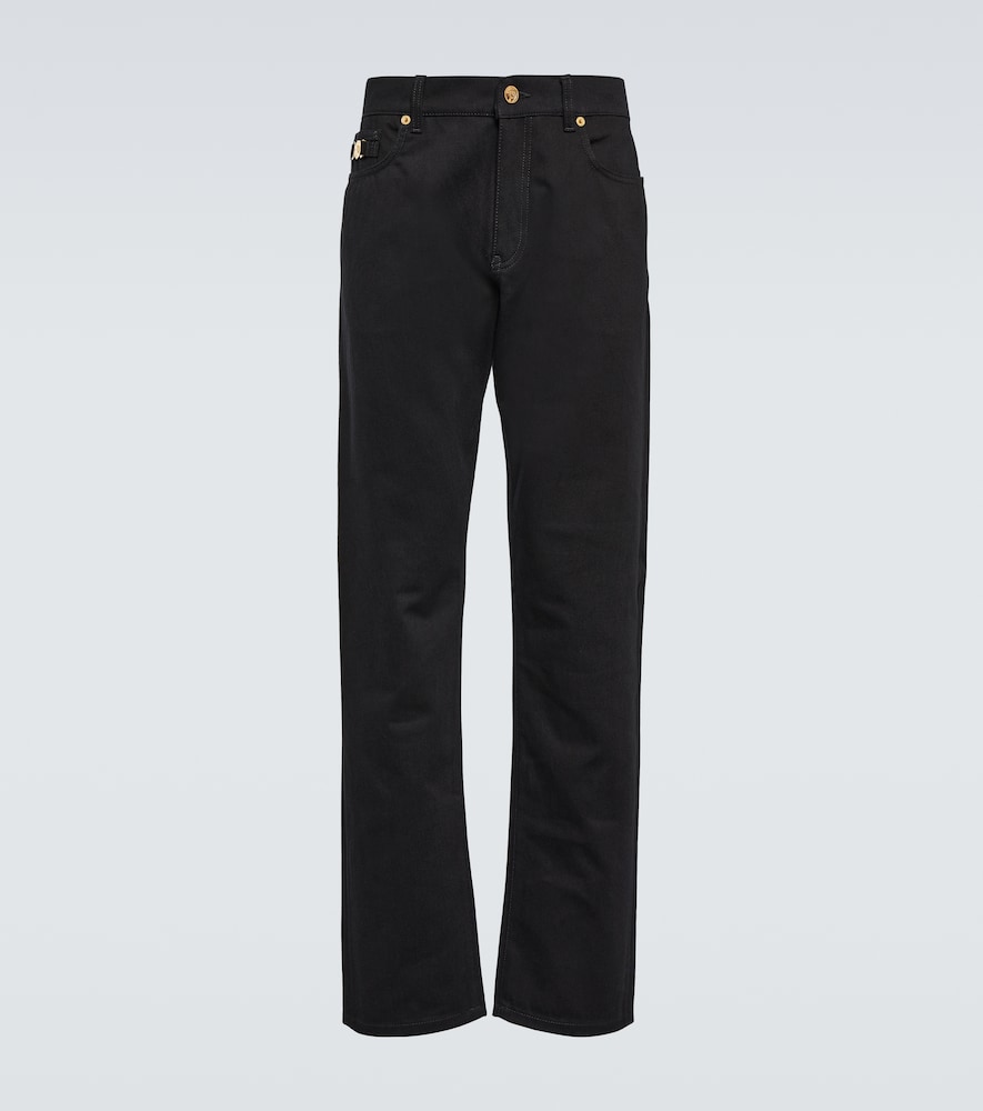 Versace Embellished mid-rise straight jeans