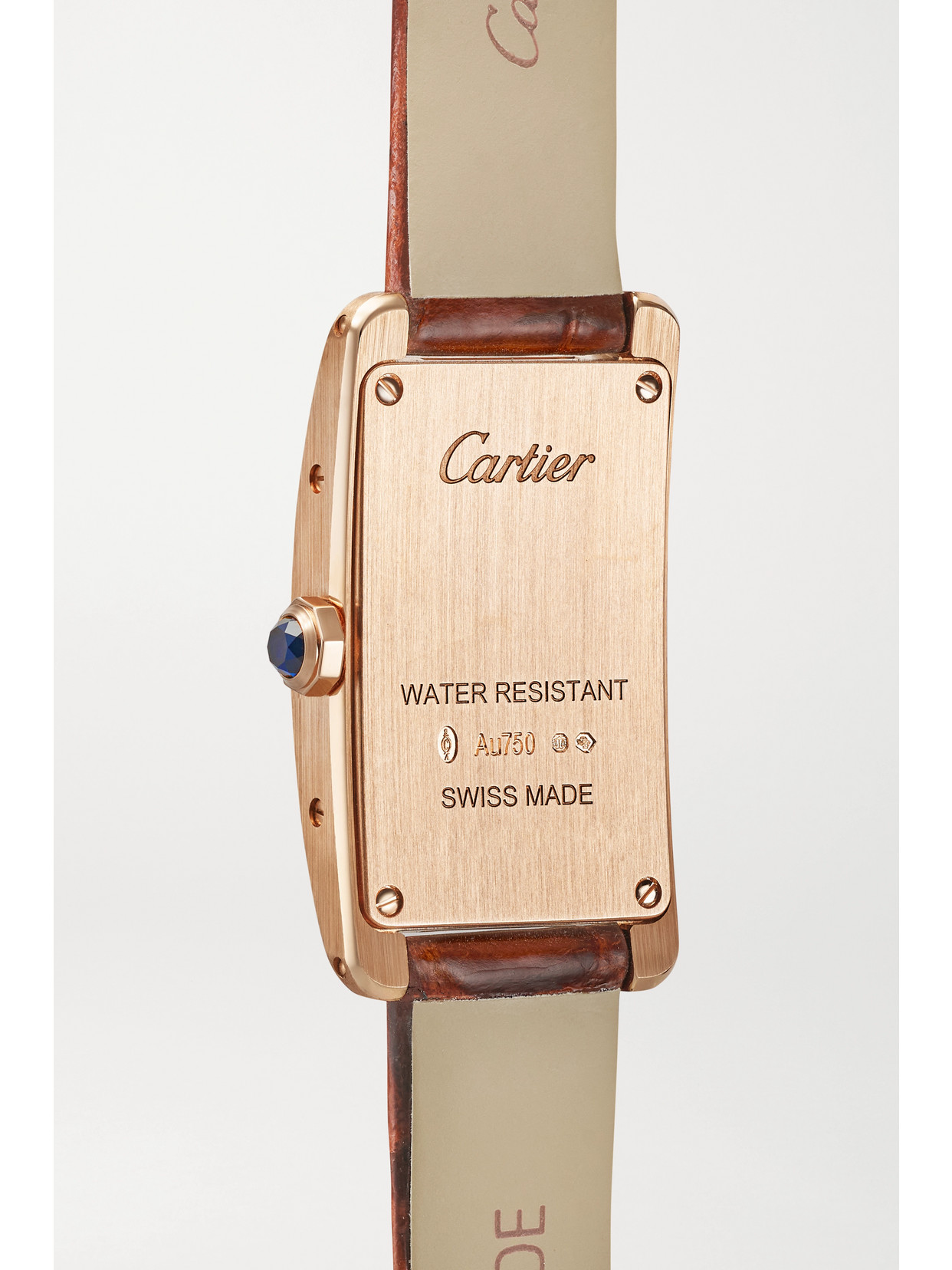 Tank Américaine 35.4mm Small 18-karat Rose Gold And Alligator Watch - White
