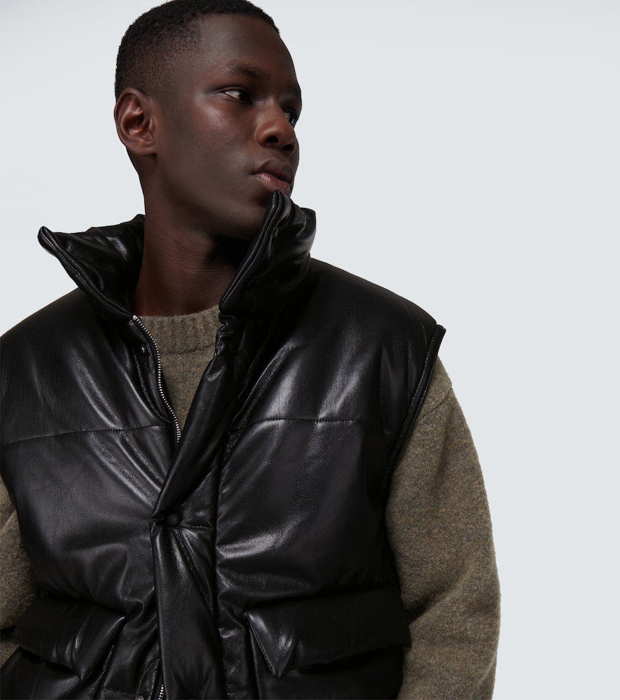 Jovan faux leather puffer vest