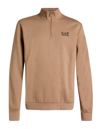 Man Sweatshirt Camel Size M Cotton, Polyester