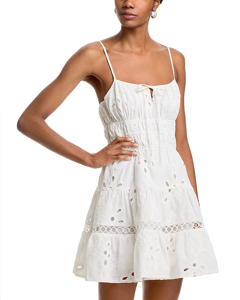 Tie Eyelet Mini Dress - Exclusive